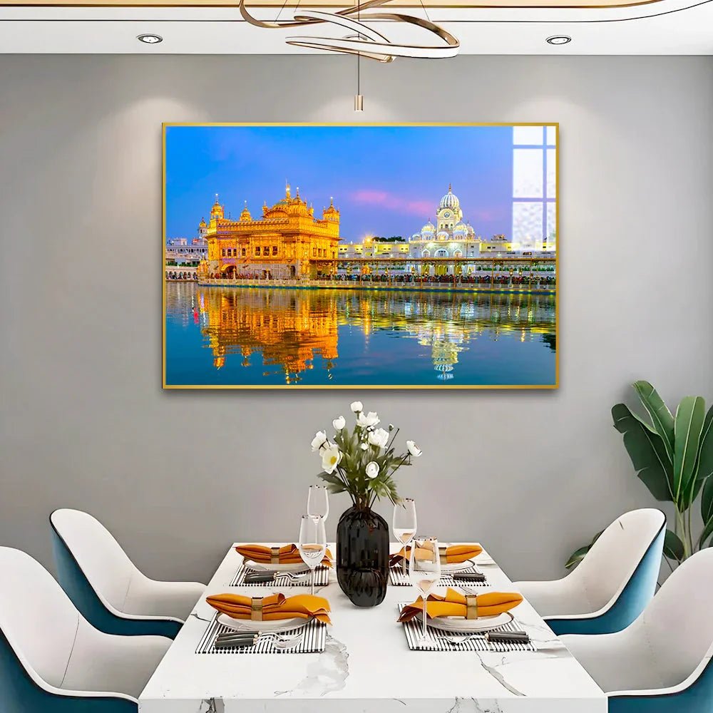 Beautiful Golden Temple Acrylic Wall Paintings & Arts - All India Decor