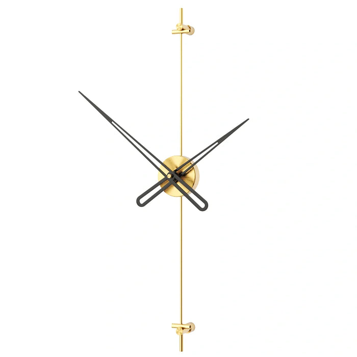 Gold and black wall clock on a white background
