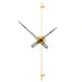 Gold and black wall clock on a white background