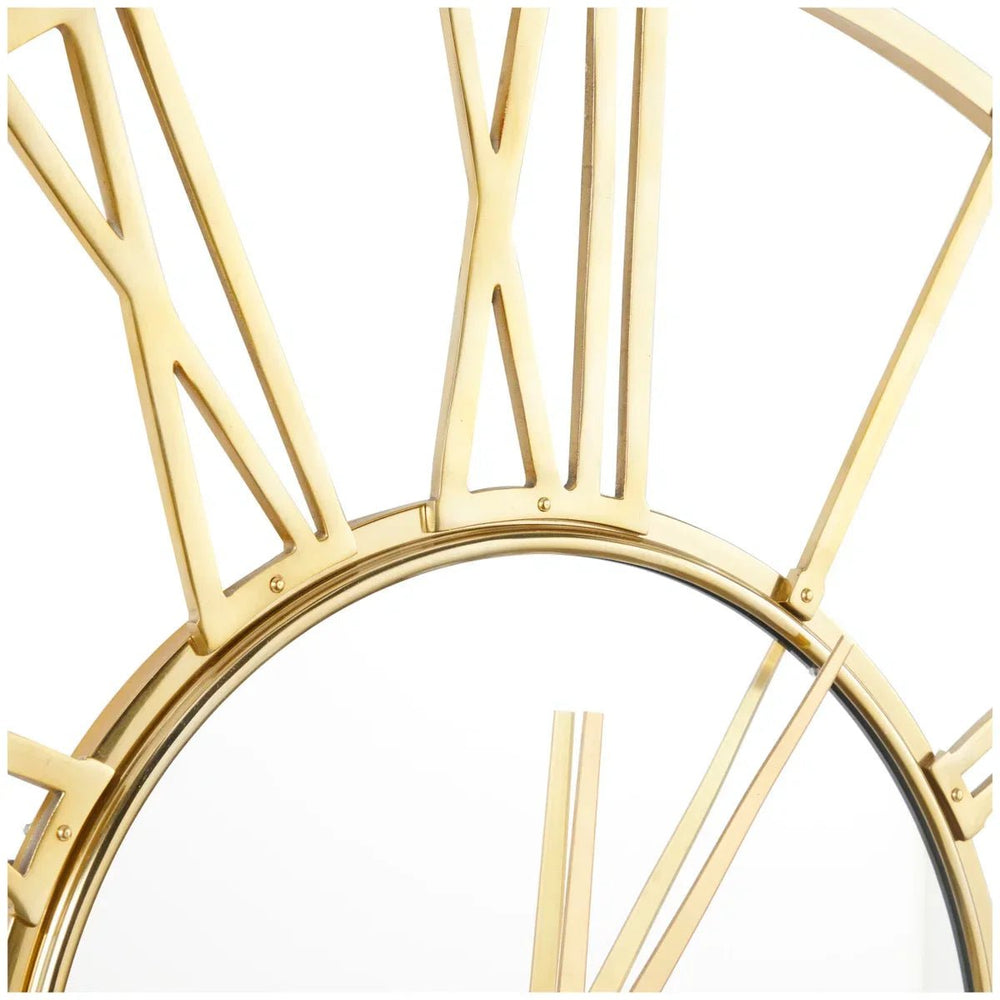 Gold Metal Oversized Wall Clock with Roman Numbers - All India Decor