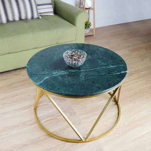 green marble center table