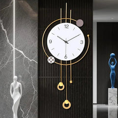Golden Abstract Clock for Wall - All India Decor