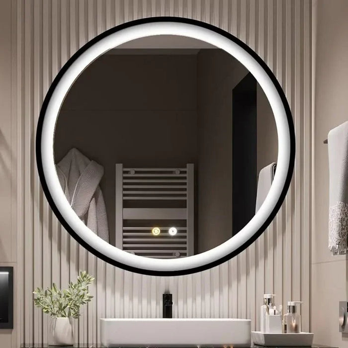 harbour glow round LED mirror with 3 changing light 