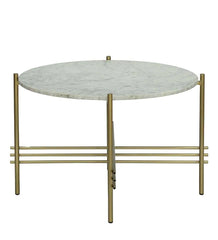 Metal Coffee Table With Marble Top In Gold Colour