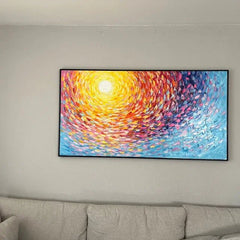 Large Abstract Sunset Seascape Canvas Wall Paintings - All India Decor