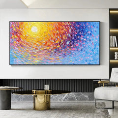 Large Abstract Sunset Seascape Canvas Wall Paintings - All India Decor
