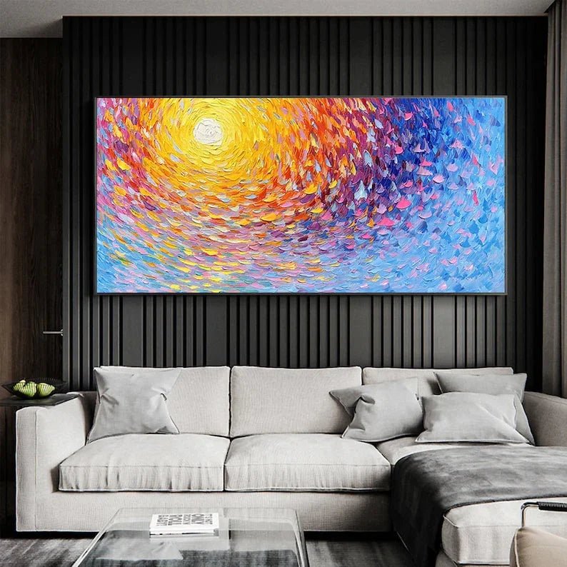 Large Abstract Sunset Seascape Canvas Wall Paintings - All India Decor