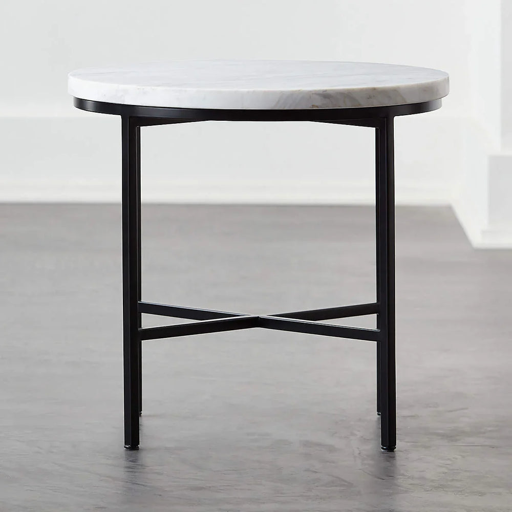 WHITE MARBLE SIDE TABLE - All India Decor