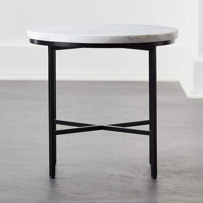 WHITE MARBLE SIDE TABLE