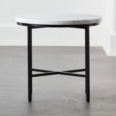 WHITE MARBLE SIDE TABLE - All India Decor