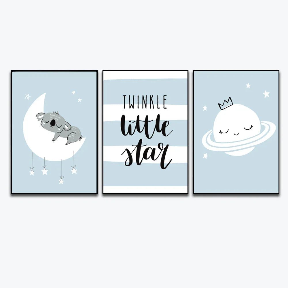 Twinkle Little Star Nursery Wall Art Set of 3 - All India Decor
