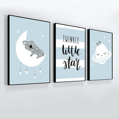 Twinkle Little Star Nursery Wall Art Set of 3