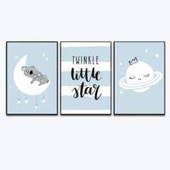 Twinkle Little Star Nursery Wall Art Set of 3