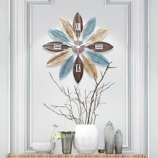 Modern Leaf Design Wall Clock - All India Decor