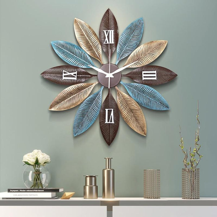 modern leaf wall clock
