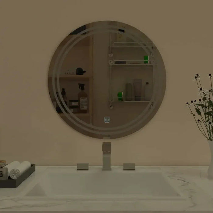 round led mirror with touch sensor