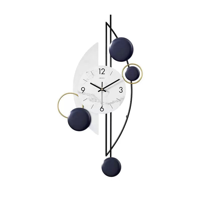 Decorative wall clock with geometric design on a white background