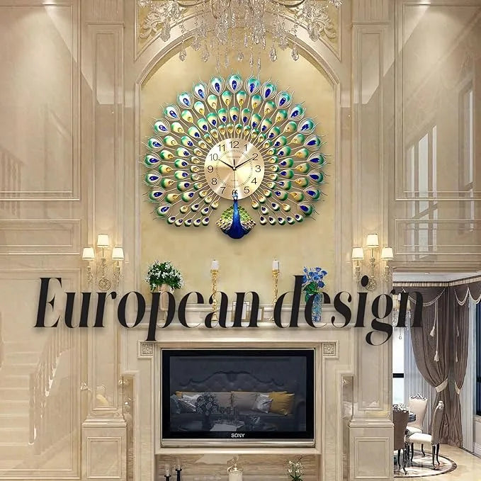 peacock wall clock for livingroom