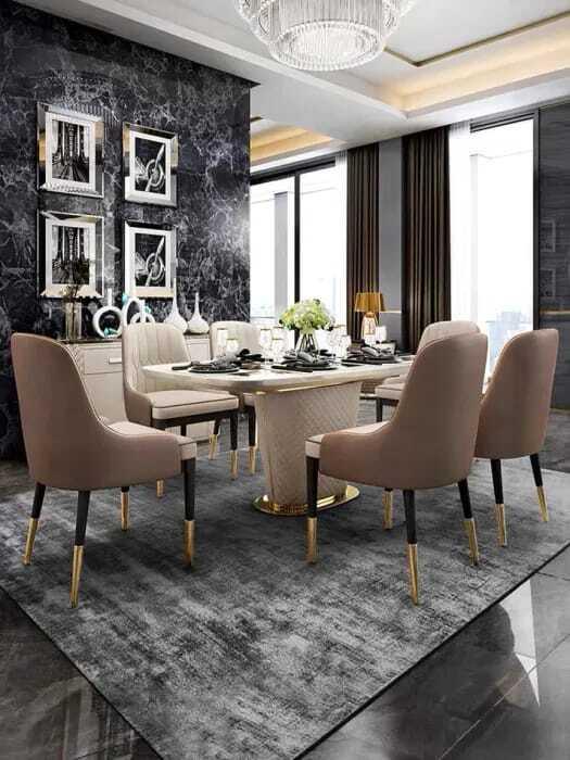 luxury dining table set with chairs
