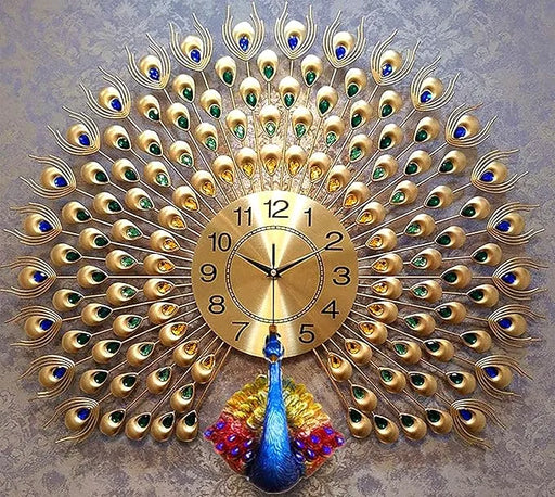 Luxury vintage peacock wall clock 