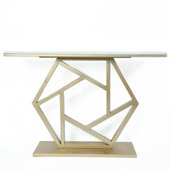 marble console table on white background