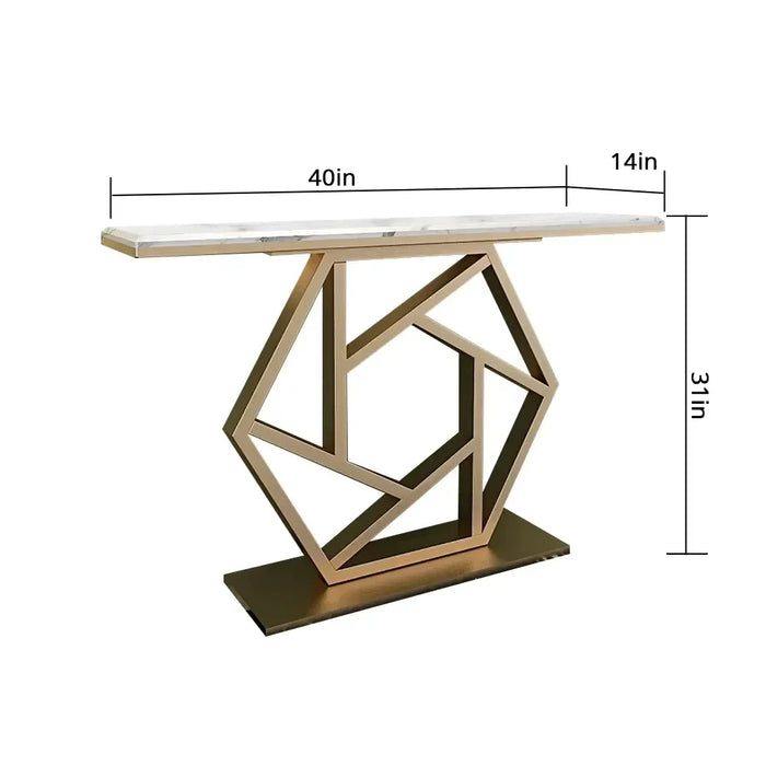 marble console table size chart