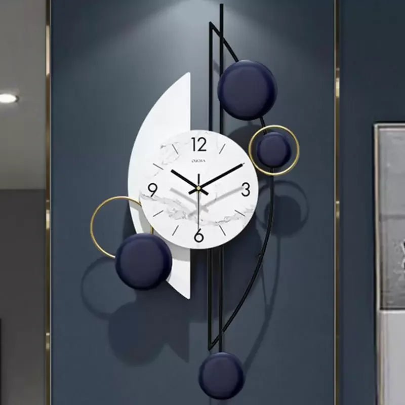 Modern Navy and White Large Wall Clock - All India Decor