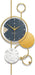 Decorative wall clock with gold and marble design elements on a white background