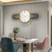 Decorative wall clock in a modern dining room setting