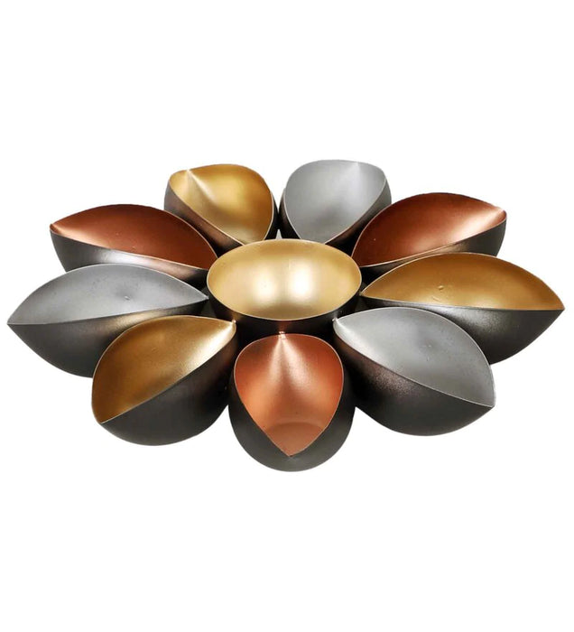 Multicolour Iron Metal Urli Set of 2
