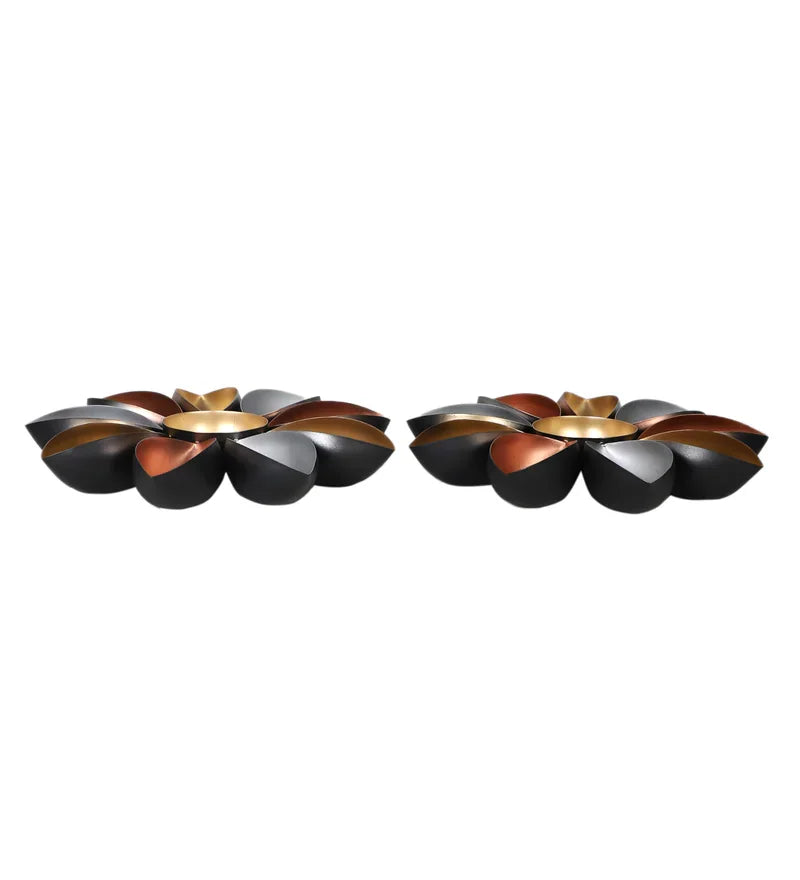 Multicolour Iron Metal Urli Set of 2 - All India Decor