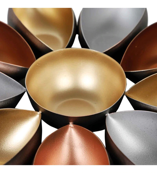 Multicolour Iron Metal Urli Set of 2
