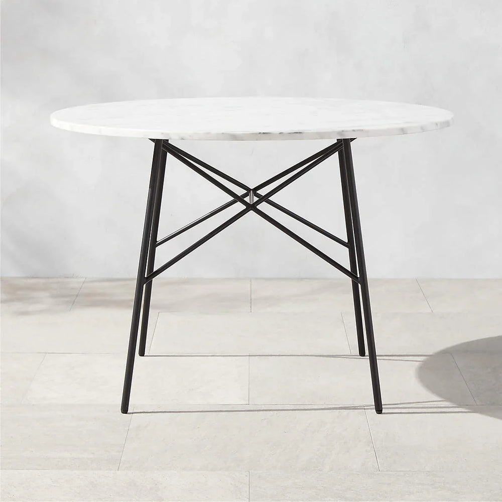 METAL OUTDOOR TABLE WITH MARBLE TOP - All India Decor