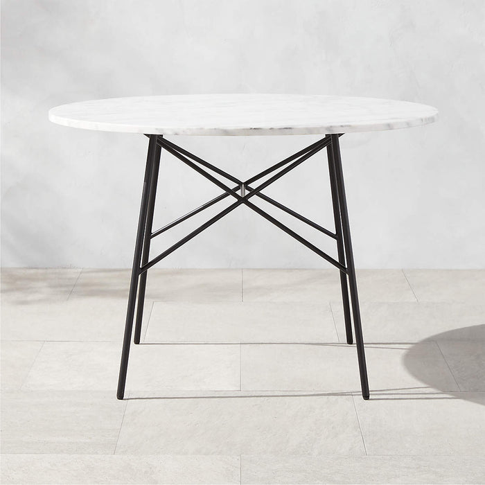 METAL OUTDOOR TABLE WITH MARBLE TOP