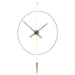 Modern wall clock with gold pendulum on a white background