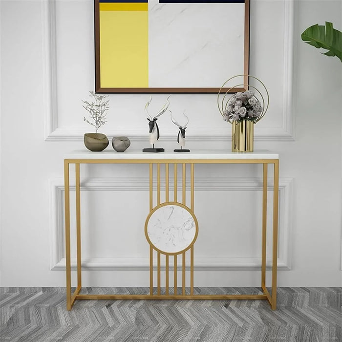 rectangular marble top console table