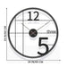 Wall clock with measurements on a white background