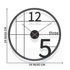 Wall clock with measurements on a white background