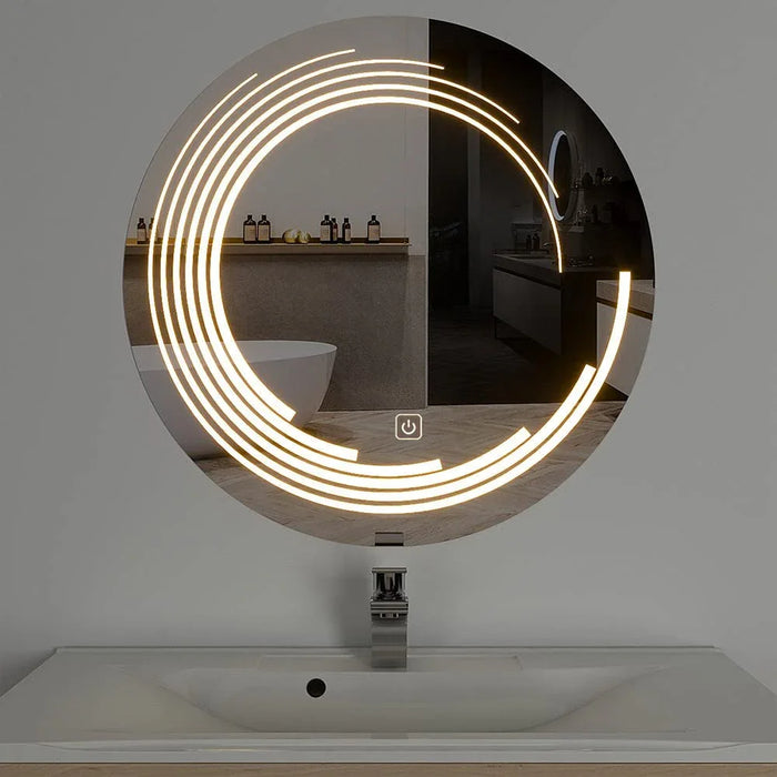 round curved led mirror