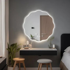 Sun Shape Round Led Mirror for Bathroom - All India Decor