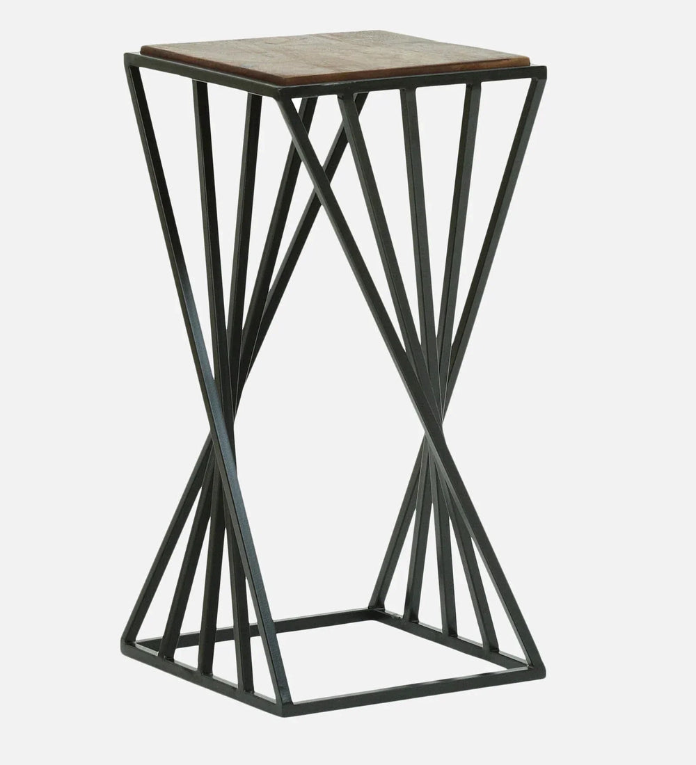 Metal End Table In Black Colour - All India Decor