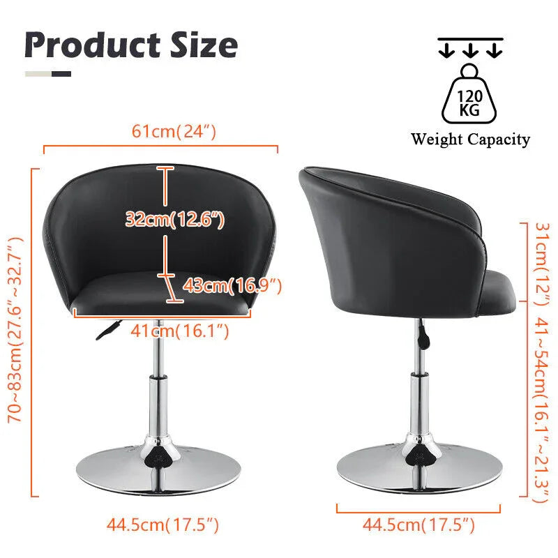 Black Homy Swivel Bar Stool/Chair - All India Decor