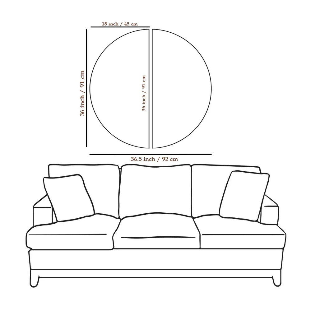 Abstract Geometric Semi Circle Wall Art and Canvas Paintings - All India Decor