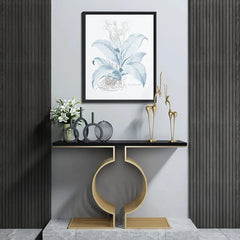 Golden Exquisite Circular Design Metal Console Table - All India Decor