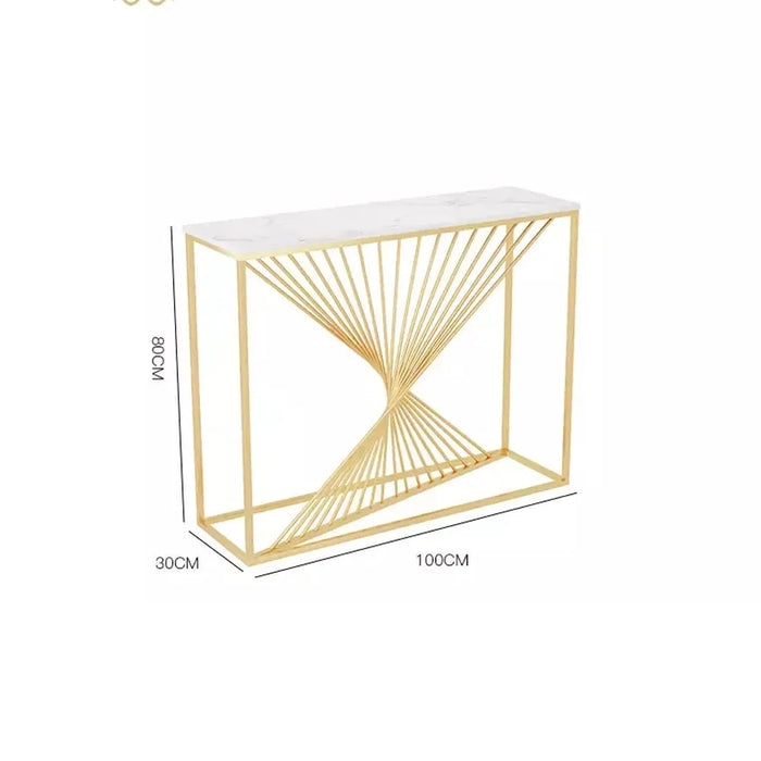 Metallic Rays Golden Console Table