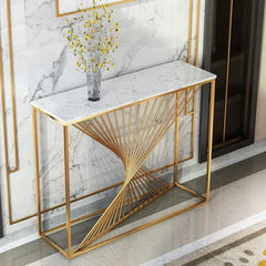 Metallic Rays Golden Console Table - All India Decor