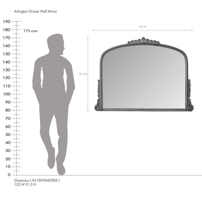 Ornate Large Wall Mirror -Antique Brass