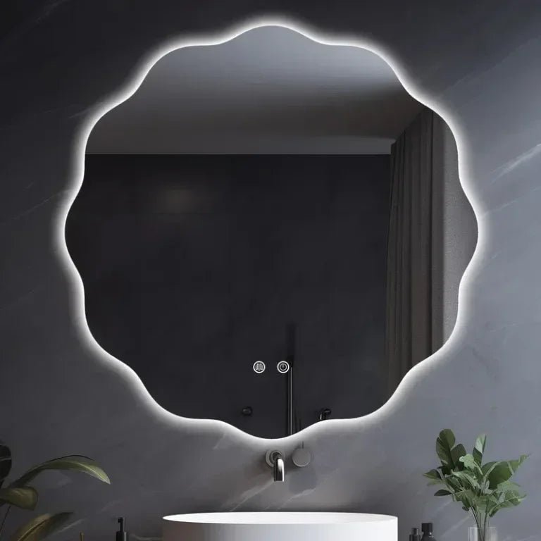 Sun Shape Round Led Mirror for Bathroom - All India Decor