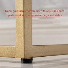 Sun Ray Pattern White Marble Golden Console Table