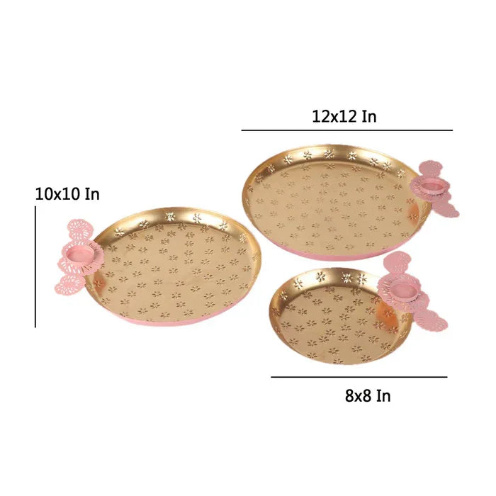 Pink Glass Urli Bowl Set of 3 - All India Decor